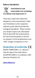 Preview for 19 page of ALIGATOR S5065 Duo - 4x core Quick Manual