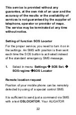 Preview for 22 page of ALIGATOR V650 Quick Manual