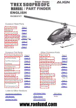 Align Super Combo TREX 500PRO DFC RH50E01XT Manual / Part Finder preview