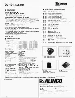 Preview for 2 page of Alinco DJ-491 Specifications