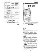 Preview for 1 page of Alinco DJ-SR1 Manual