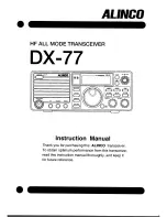 Предварительный просмотр 1 страницы Alinco DX-77 Instruction Manual