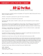 Preview for 12 page of All Paws Pet Wash APW Series Manual