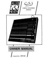 ALLEN & HEATH GS3 Series Owner'S Manual предпросмотр