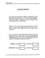 Preview for 2 page of ALLEN & HEATH GS3 Series Owner'S Manual