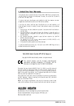 Предварительный просмотр 2 страницы ALLEN & HEATH ML 3000 User Manual