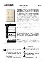 ALLEN & HEATH PL-3 User Manual preview