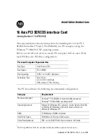 Предварительный просмотр 1 страницы Allen-Bradley 16 Axis PCI SERCOS Installation Instructions Manual