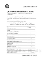 Preview for 1 page of Allen-Bradley SERCOS 1756-M03SE/A Installation Instructions Manual