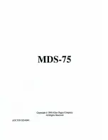 Allen Organ Company MDS-75 User Manual предпросмотр