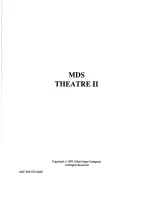 Предварительный просмотр 1 страницы Allen Organ Company MDS THEATRE II User Manual