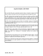 Предварительный просмотр 2 страницы Allen Organ Company Renaissance 230 Owner'S Manual