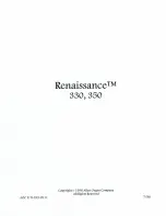 Предварительный просмотр 1 страницы Allen Organ Company Renaissance 330 Owner'S Manual