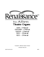 Предварительный просмотр 1 страницы Allen Organ Company Renaissance GW319 Owner'S Manual