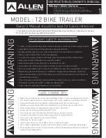 Allen Sports T2 BIKE TRAILER Instructional Owner'S Manual preview