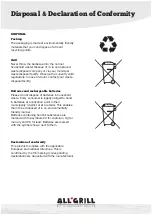 Preview for 10 page of ALL'GRILL 100949 Operating & Assembly Instructions