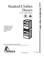 Preview for 1 page of Alliance Laundry Systems 513257R1 Installation & Operation Manual