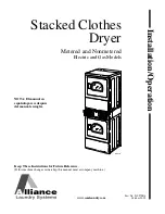 Alliance Laundry Systems Stacked Clothes Dryer Installation & Operation Manual предпросмотр