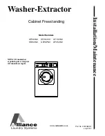 Preview for 1 page of Alliance Laundry Systems UF18VNV Installation & Maintenance