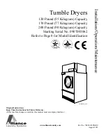 Preview for 1 page of Alliance Laundry Systems XT170L Installation Operation & Maintenance