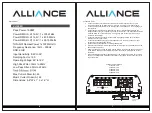 Предварительный просмотр 2 страницы ALLIANCE VL1500D Quick Start Manual