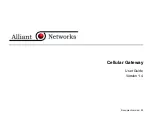 Alliant Networks CGW101 User Manual preview