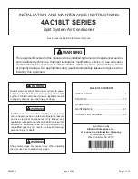 Preview for 1 page of Allied Air 4AC18LT Series Installation And Maintenance Instructions Manual