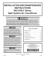 Allied Air 4SCU16LT Series Installation And Maintenance Instructions Manual preview