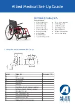 ALLIED MEDICAL Ki Mobility Catalyst 5 Setup Manual preview