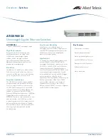 Allied Telesis AT AT-GS900/24 Datasheet предпросмотр