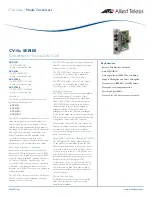 Allied Telesis AT-CV10x Series Datasheet preview