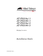 Allied Telesis AT-FS238 AT-FS238a/1 Installation Manual preview