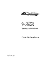 Preview for 1 page of Allied Telesis AT-FS7016 Installation Manual