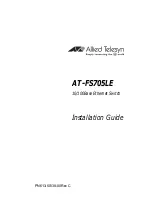 Предварительный просмотр 1 страницы Allied Telesis AT-FS705LE Installation Manual