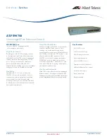 Preview for 1 page of Allied Telesis AT-FSW708 Specifications