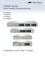 Allied Telesis AT-GS920/16 Installation And User Manual preview