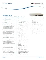 Allied Telesis AT-GS950/8POE Datasheet предпросмотр