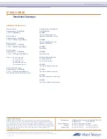 Предварительный просмотр 3 страницы Allied Telesis AT-RG613 AT-RG613 SERIES Specification Sheet