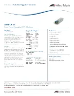 Предварительный просмотр 1 страницы Allied Telesis AT-SPLX10 Specification