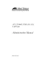 Предварительный просмотр 1 страницы Allied Telesis AT-VP504E FXS Administration Manual