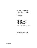 Allied Telesis CentreCOM AT-MR415T Installation Manual preview