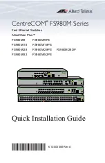 Allied Telesis CentreCOM FS980M Series Quick Installation Manual preview