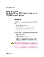 Preview for 1 page of Allied Telesis SB251-10 Release Note