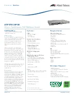 Allied Telesis WebSmart AT-FS750/24POE Datasheet предпросмотр