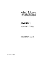 Preview for 1 page of Allied Telesyn International AT-MS203 Installation Manual