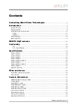 Preview for 3 page of Allied Vision Technologies AVT Manta Technical Manual