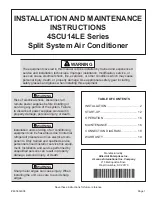 Preview for 1 page of Allied 4SCU14LE Series Installation And Maintenance Instructions Manual