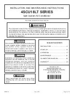 Предварительный просмотр 1 страницы Allied 4SCU18LT Series Installation And Maintenance Instructions Manual