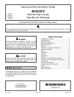 Preview for 1 page of Allied 80G2DFE Installation Instructions Manual