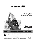 Предварительный просмотр 1 страницы Allied Ho-Pac 1000C Safety, Operation, Maintenance And Parts